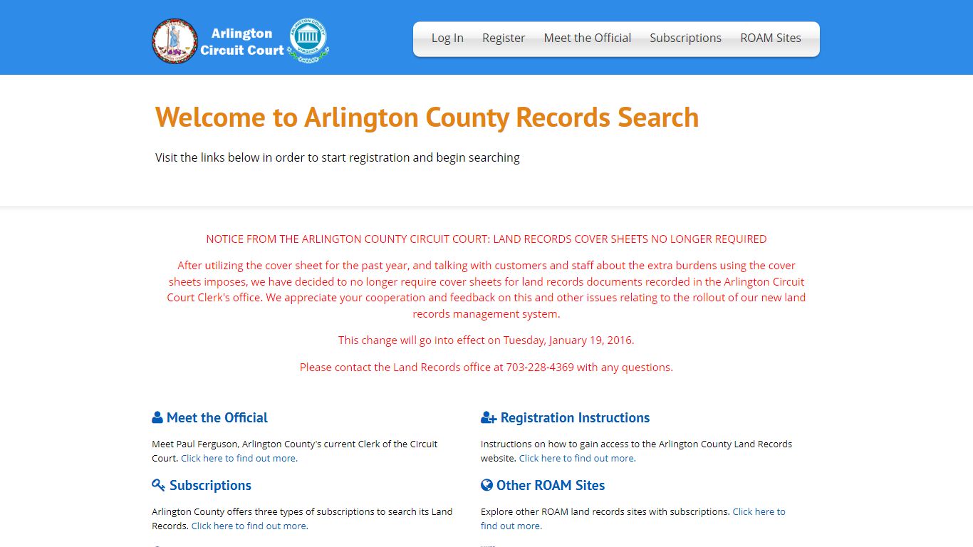 Welcome to Arlington County Records Search - Courts & Judicial Services